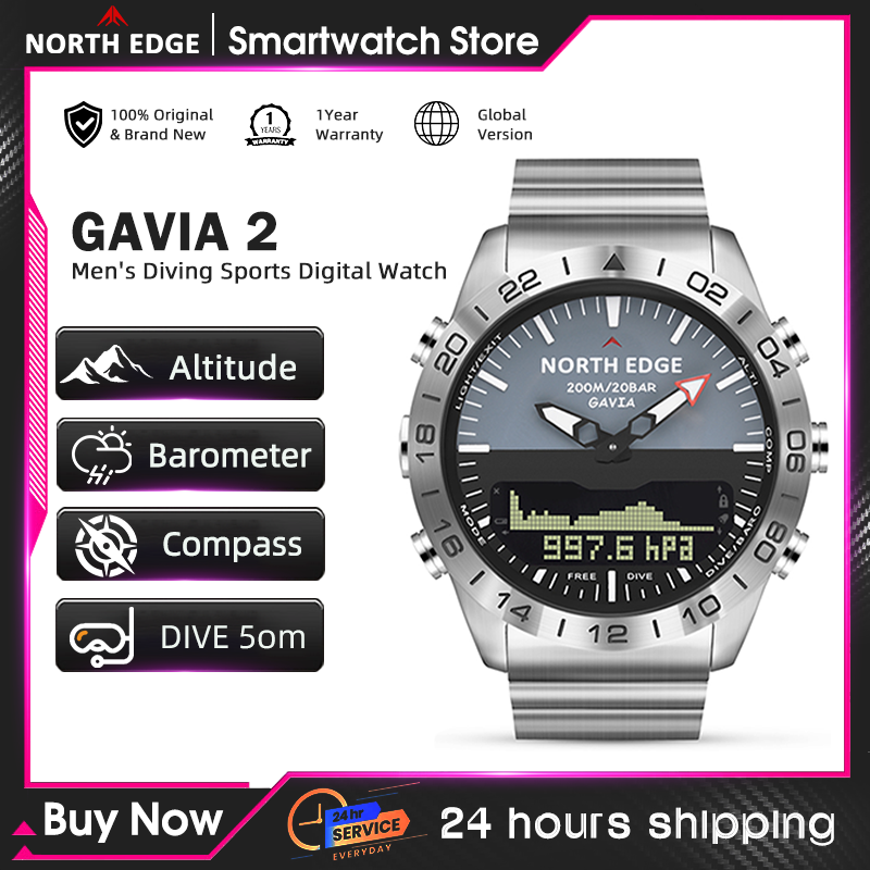 Smartwatch Military Watches For Men - Reloj de buceo NORTH EDGE para