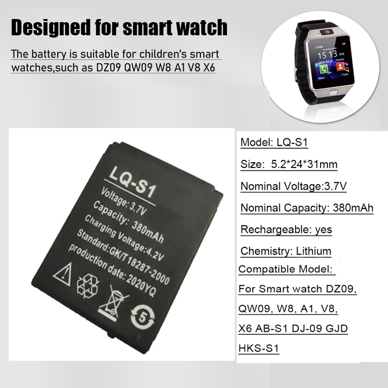 Batería de litio recargable pa - Watch V8 reseña y precio
