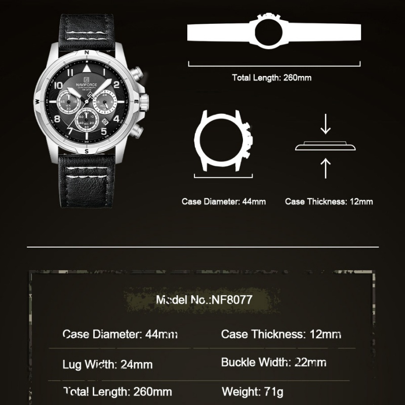 Reloj NAVIFORCE para Hombre, M - Smartwatch Casual Watches For Men reseña y precio