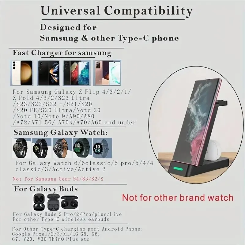 Estación de carga 3 en 1 para  - Watches Smartwatch Samsung reseña y precio