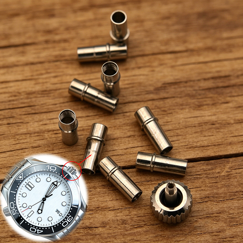 Corona y tubo de corona de ace - Omega Watch Seamaster reseña y precio